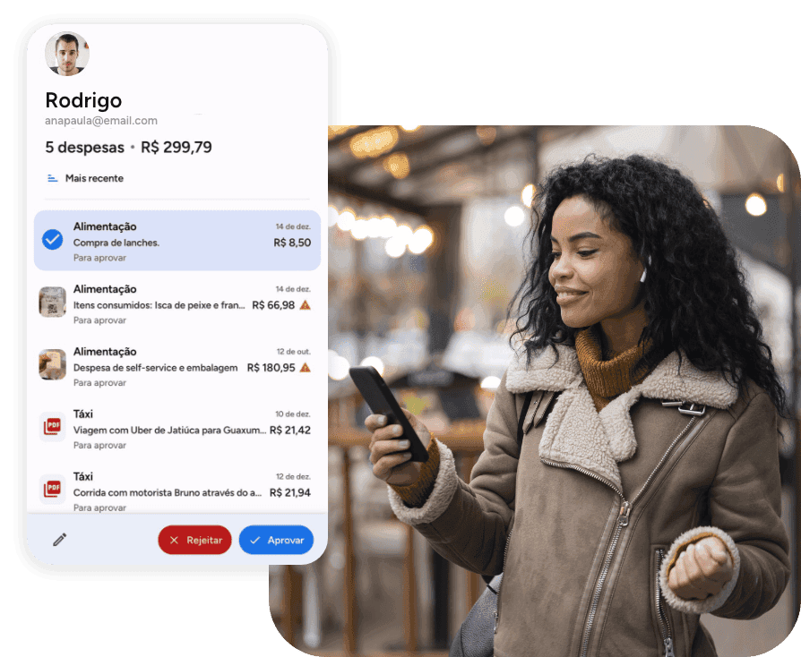 Aplicativo NotePay para aprovação de despesas corporativas